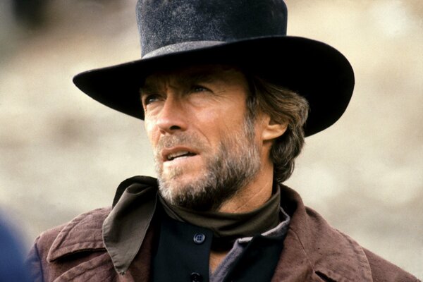 Actor Clint Eastwood in a western