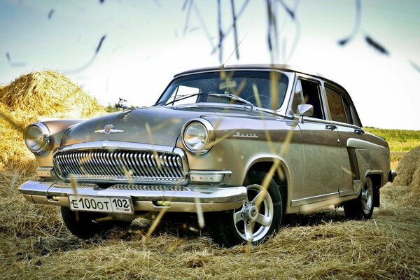 Luxury car of the USSR times in the field