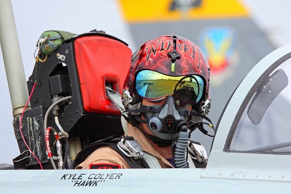 Equipment of a male pilot during flight