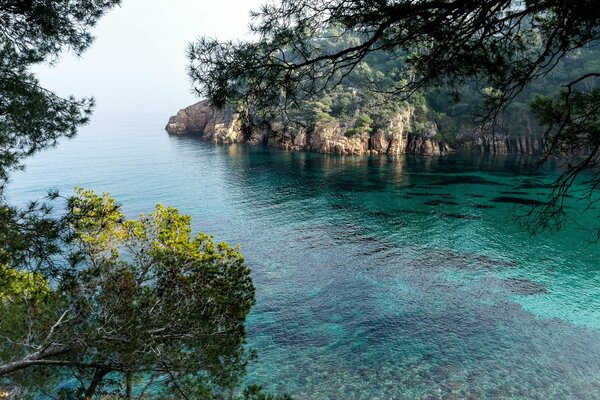 Blue Bay flowing into the sea