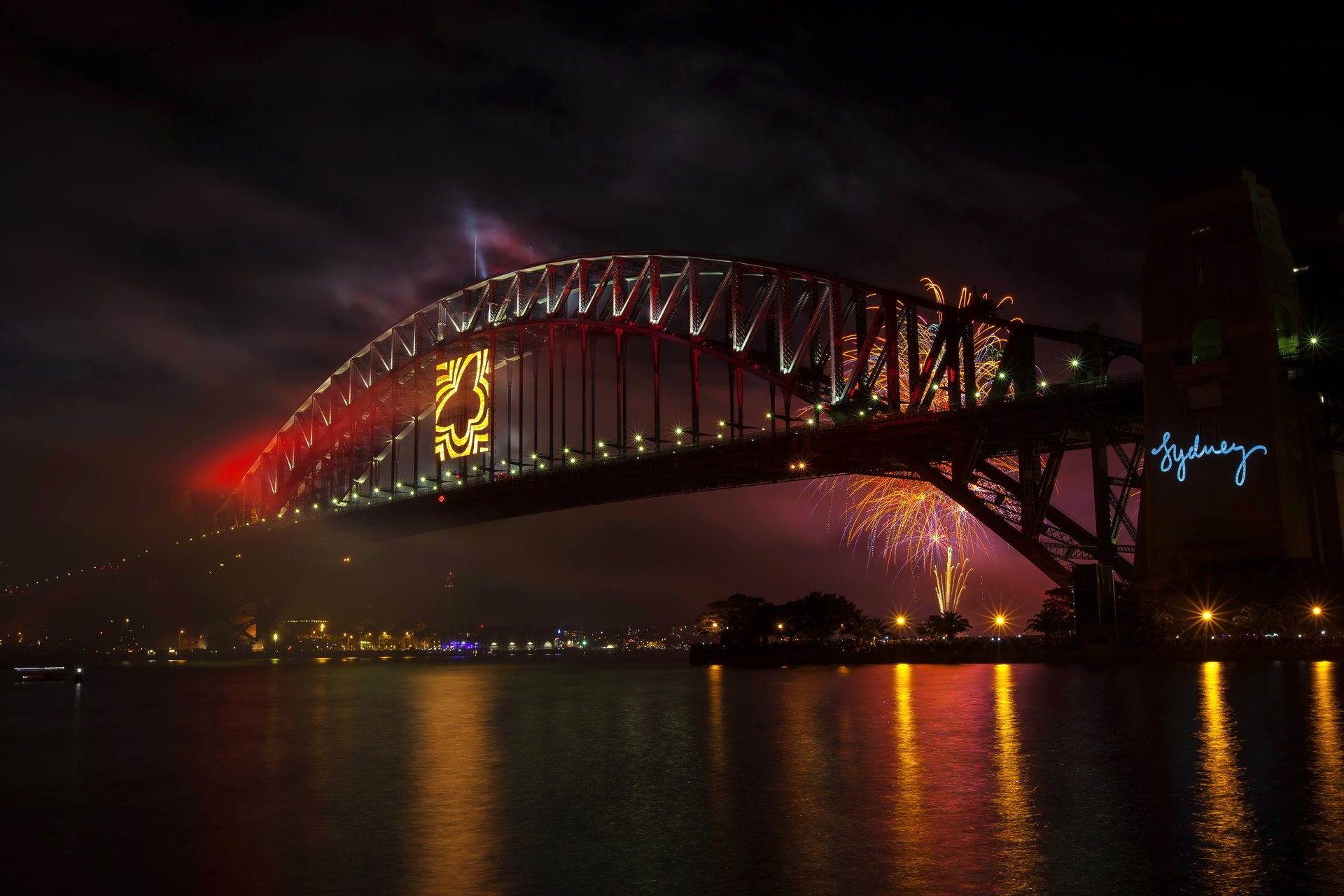 ydney australia bridge river night the city