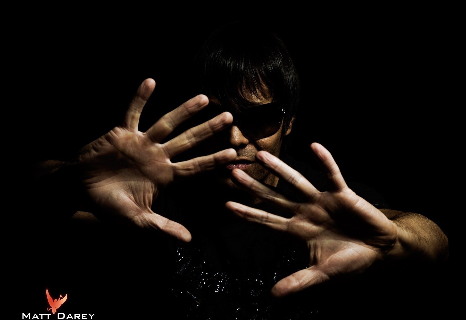 matt darey music musician matt darey trance music producer house dark background black glasses hands palm darkne