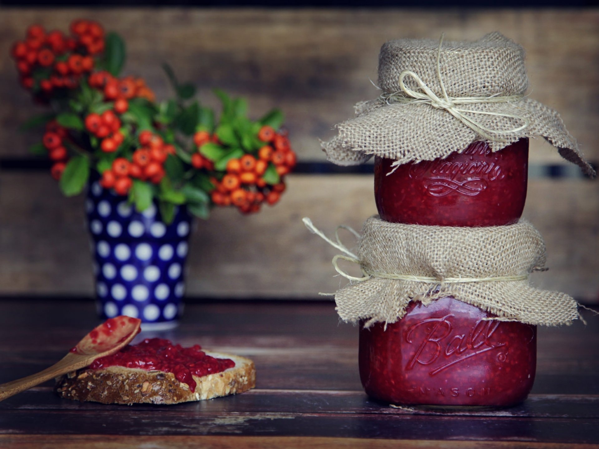 marmelade himbeere gläser eberesche