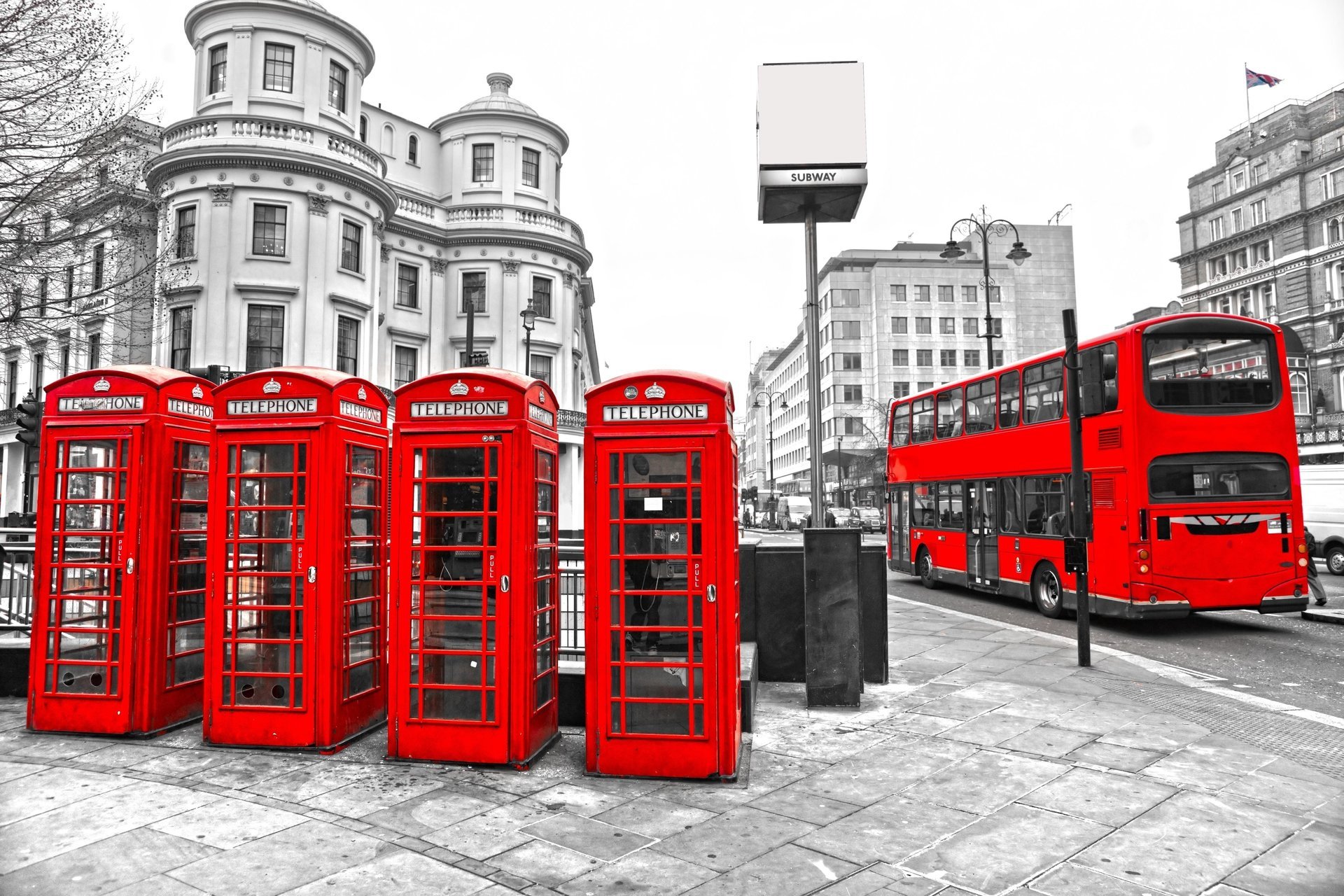 london phone booth bus red