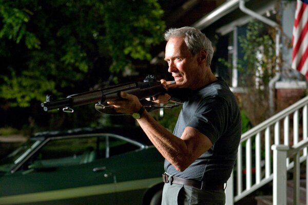 Clint Eastwood with a gun