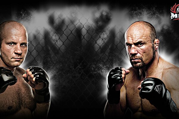 Los participantes de las peleas sin reglas Randy Couture y Peter Emelianenko