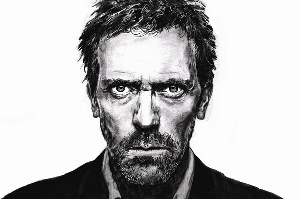 Retrato del actor Hugh Laurie