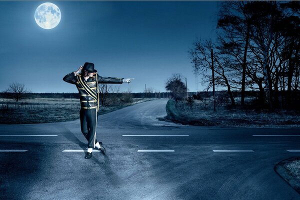 Michael Jackson, night, moon