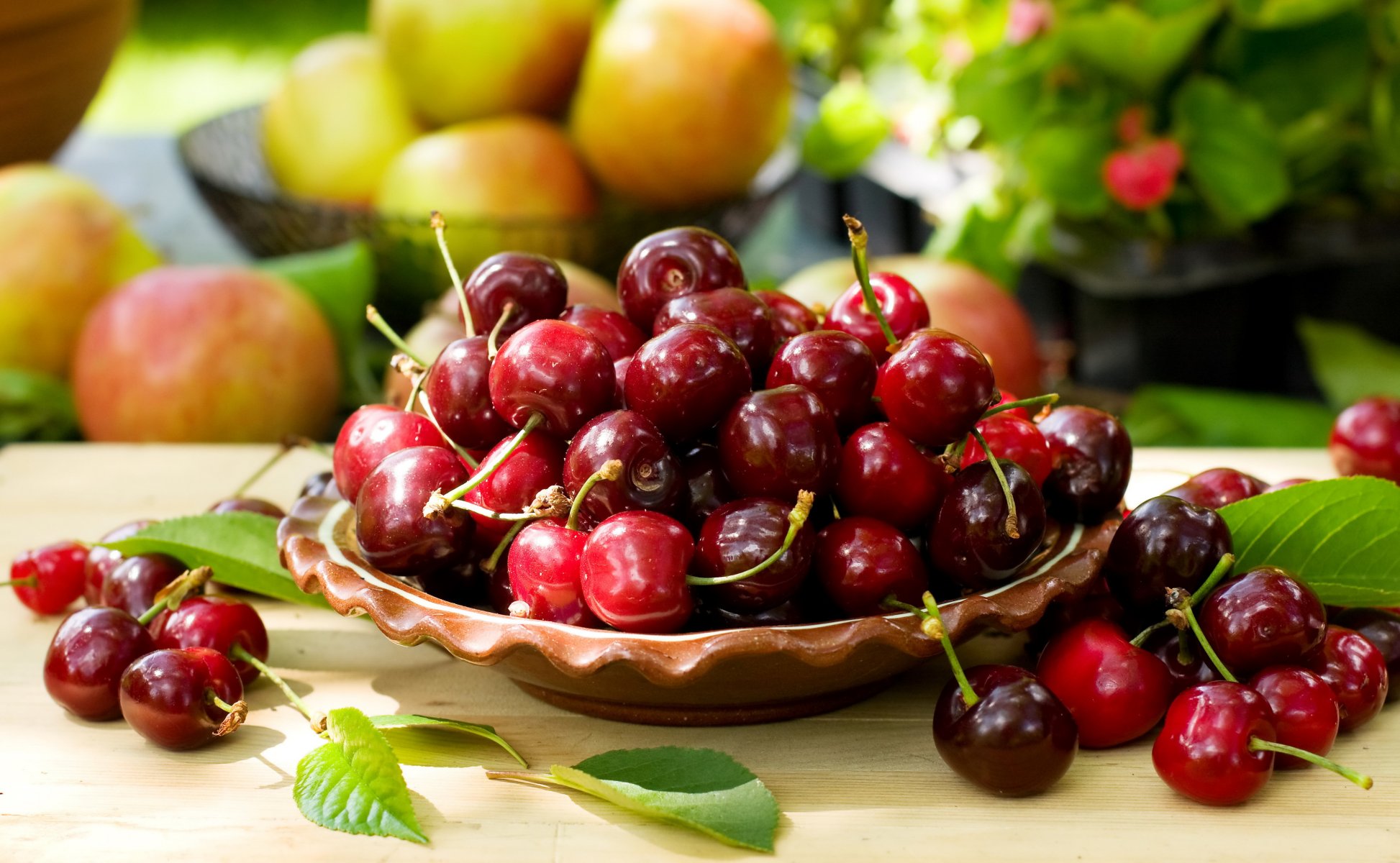 cherry berries sweet fresh bowl