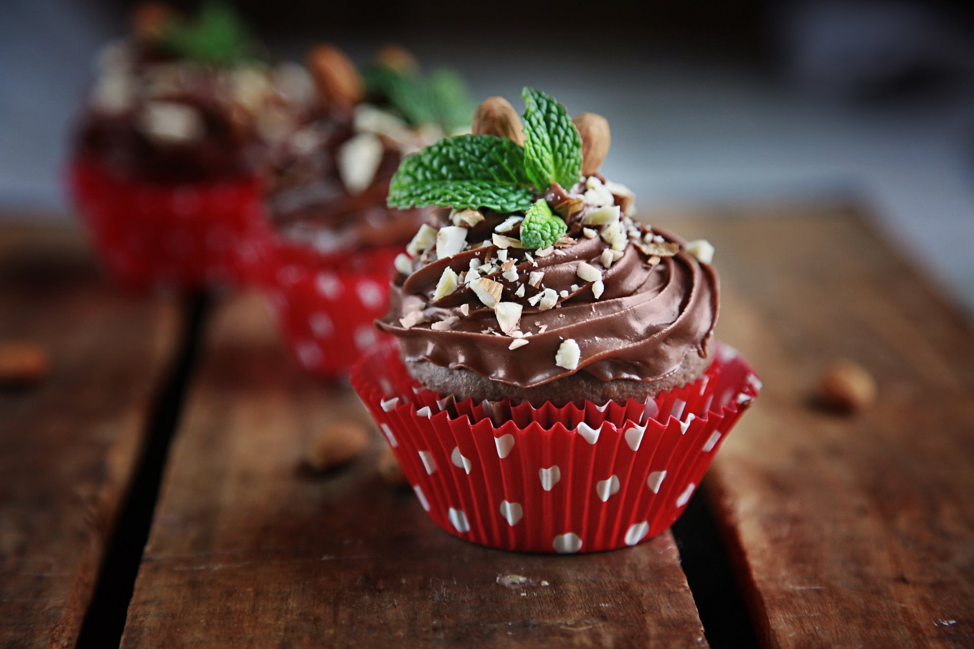 pasticcini cupcake crema al cioccolato noci menta