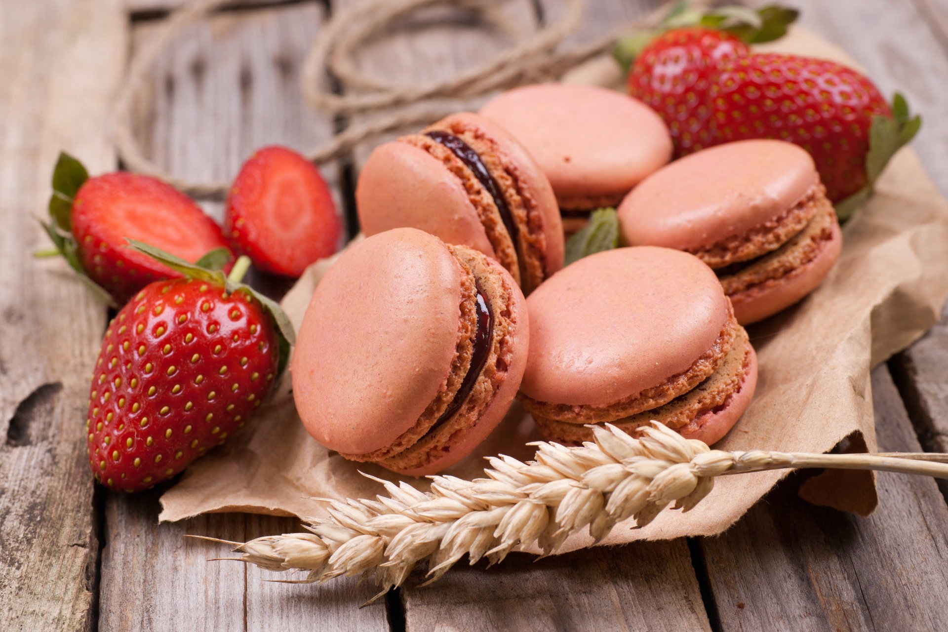 galletas macarrones bayas fresas espiga