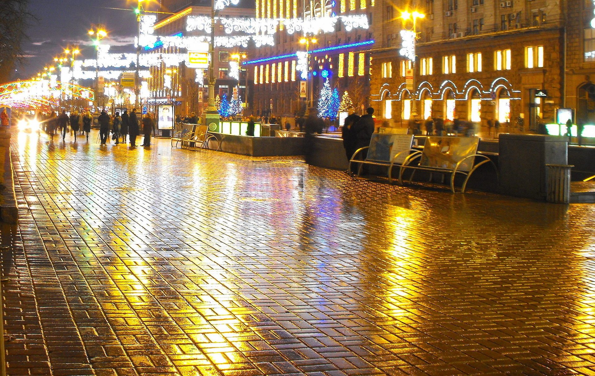 khreshchatyk kiew nachtstadt lichter