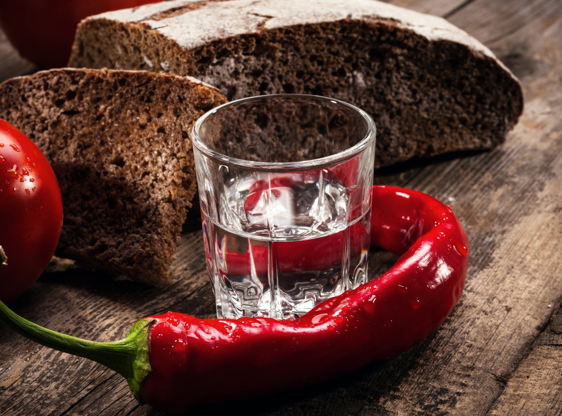 tomatoes vodka pepper bread