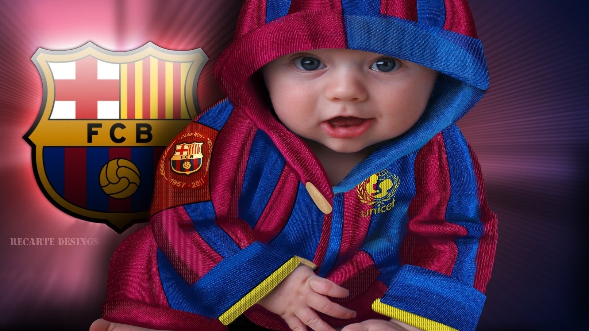 pequeño aficionado aficionado barça club de fútbol