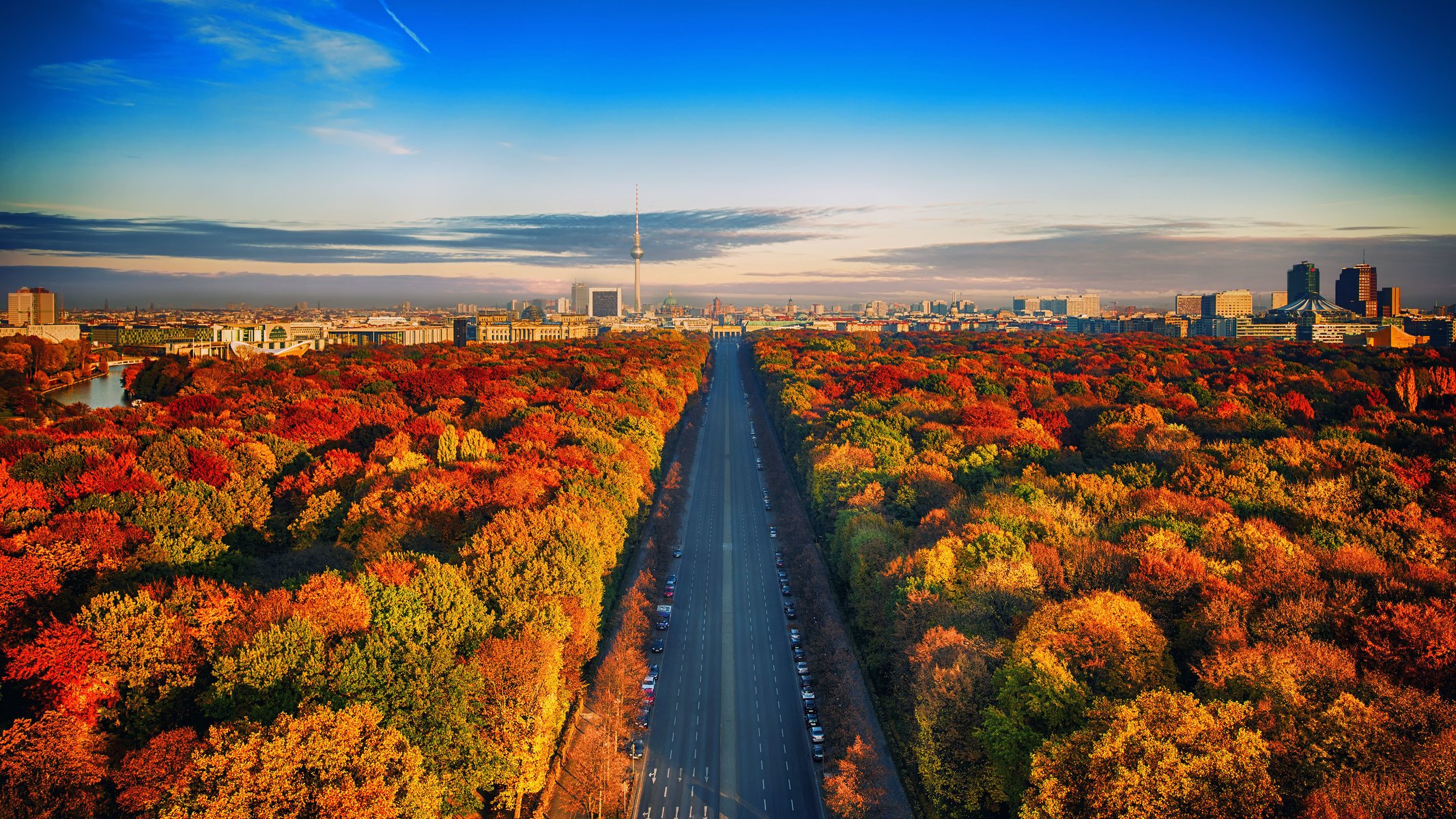 alemania carretera ciudad otoño