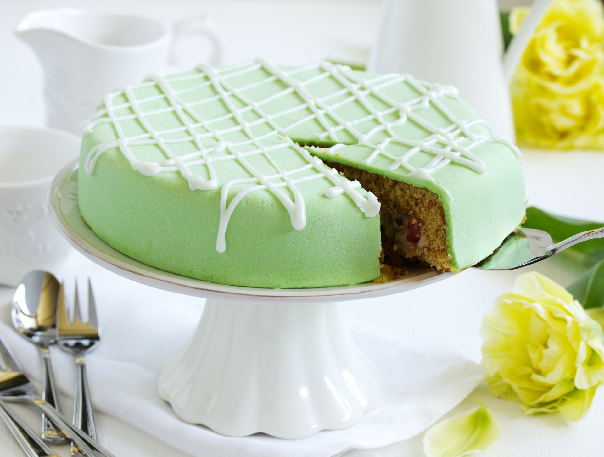 pâtisserie douceur gâteau tranche fleurs