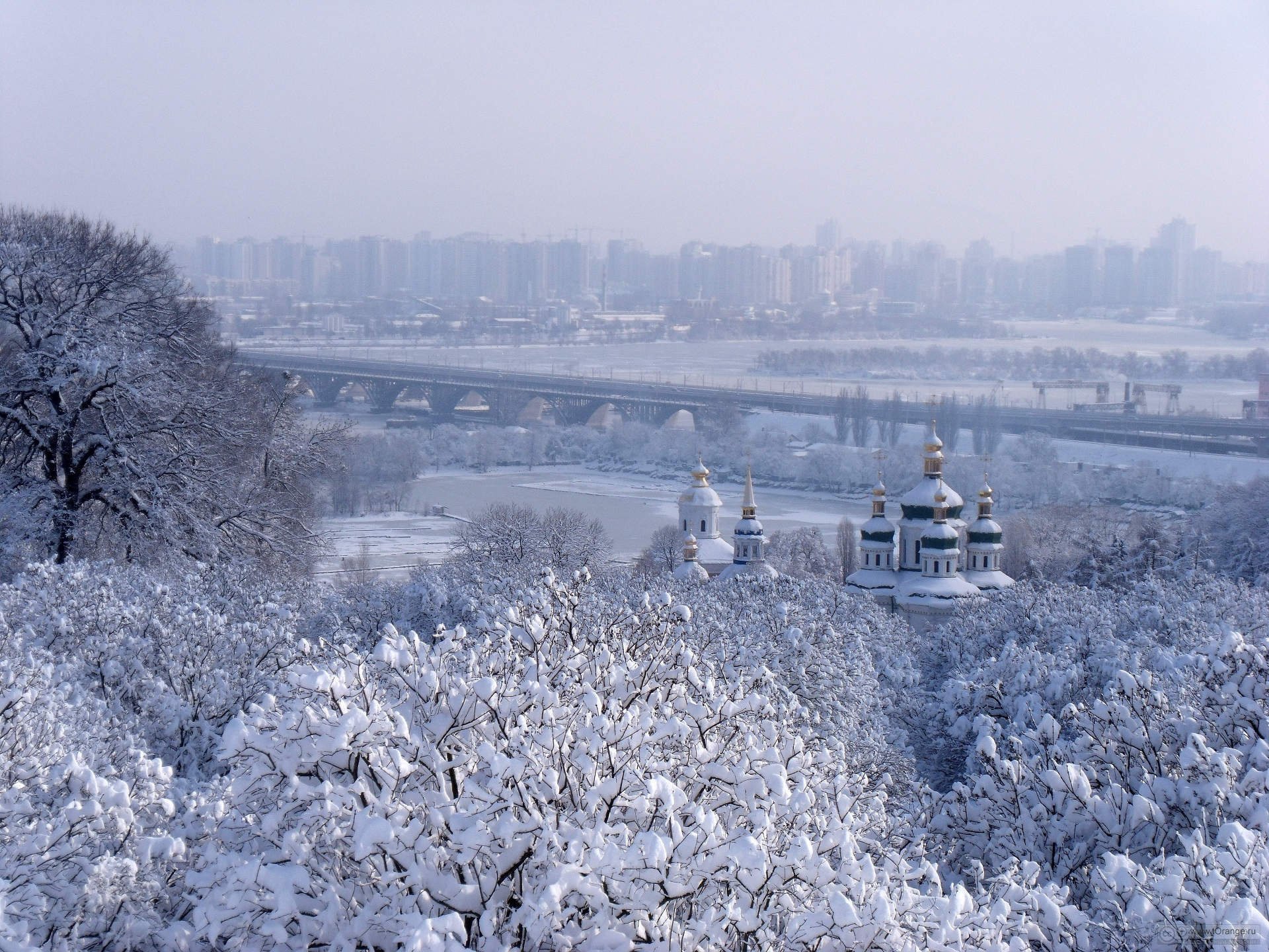 kiev hiver dniepr pont