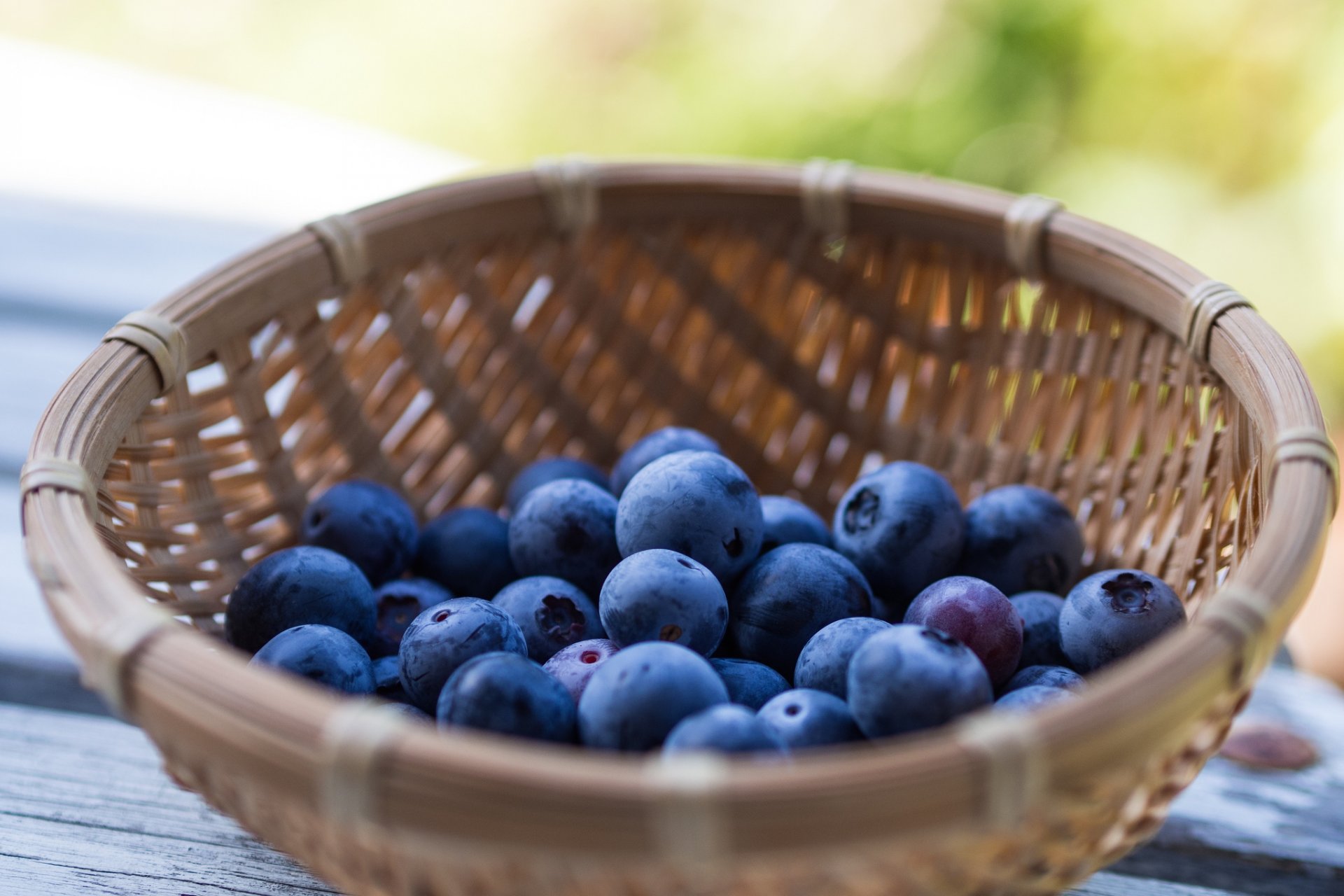 blueberries blueberries berries basket table