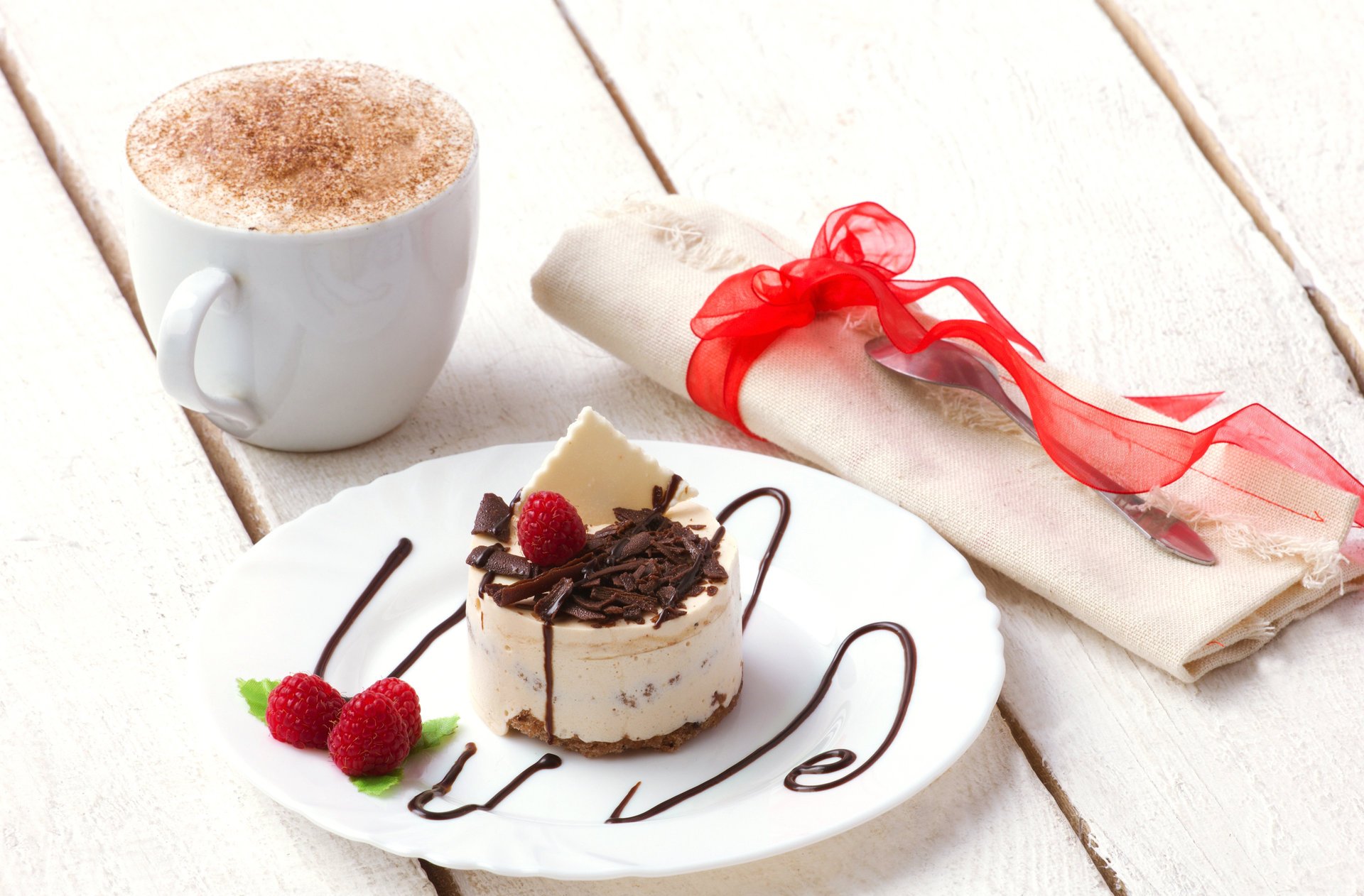 napkin coffee foam dessert cake malinka mint