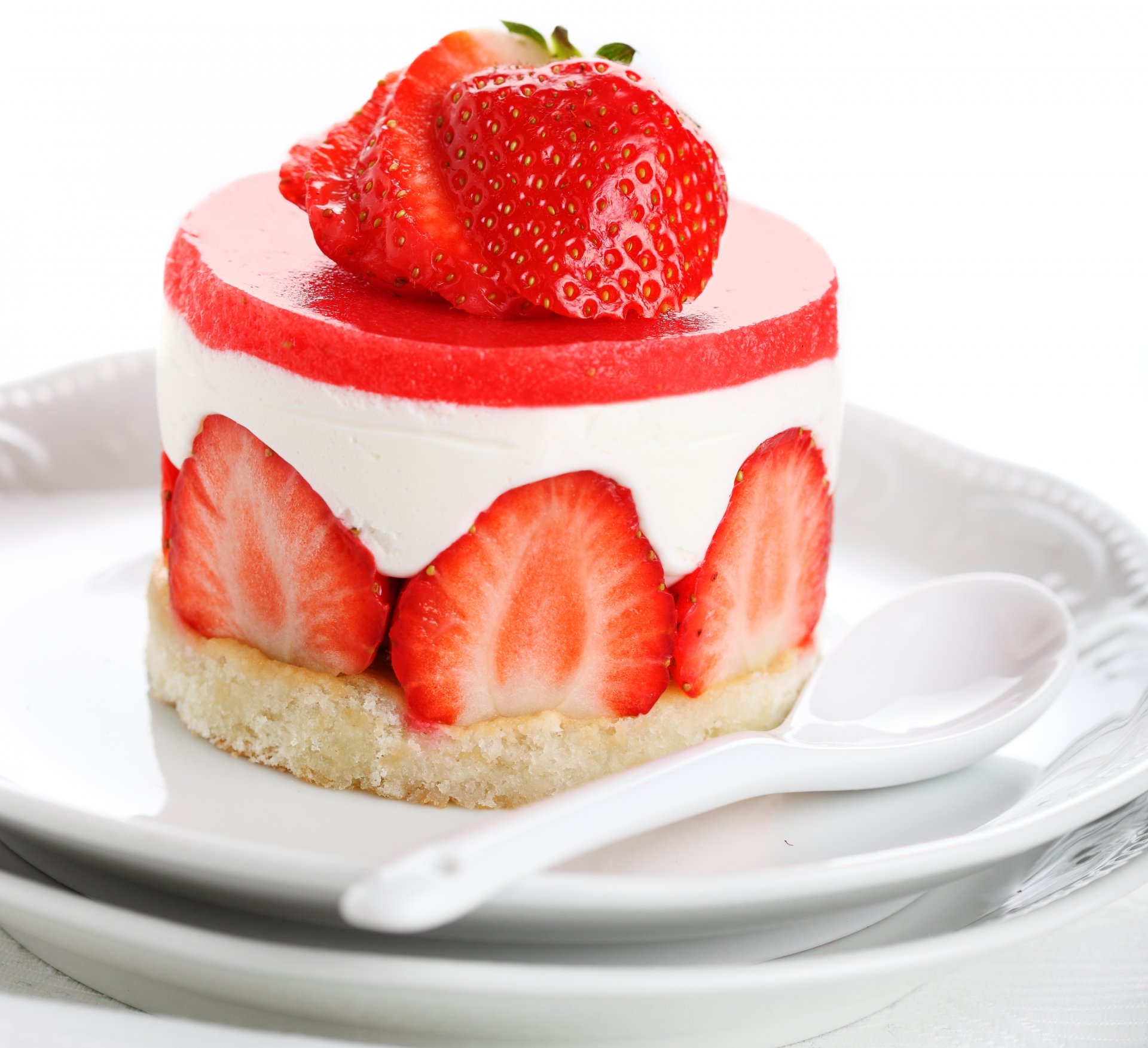 fragole bacche fresche dessert torta crema bacche dolce torta