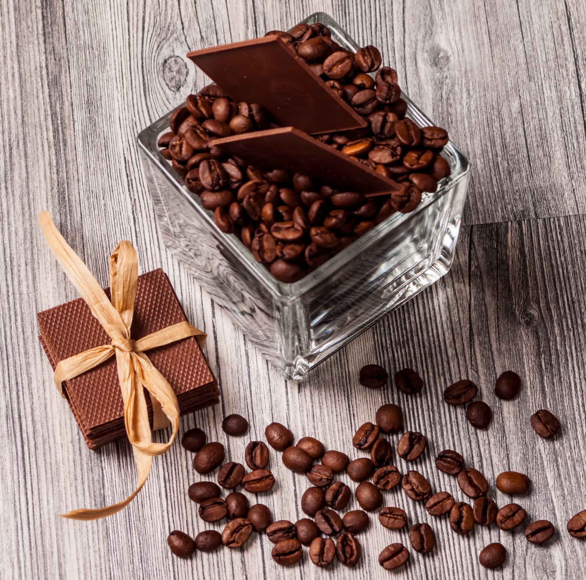 café haricots grains gaufres chocolat