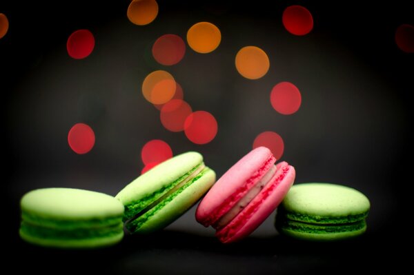 Macaron vert et rose dessert