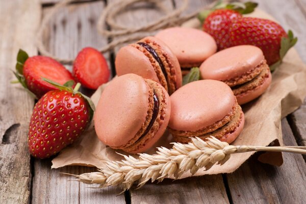 Bodegón con macarrones y frutas