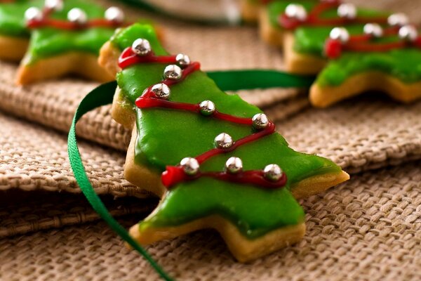 Navidad, galletas de espiga con decoración