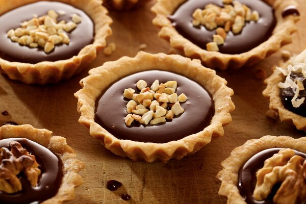 Galletas de pastel de chocolate y nueces