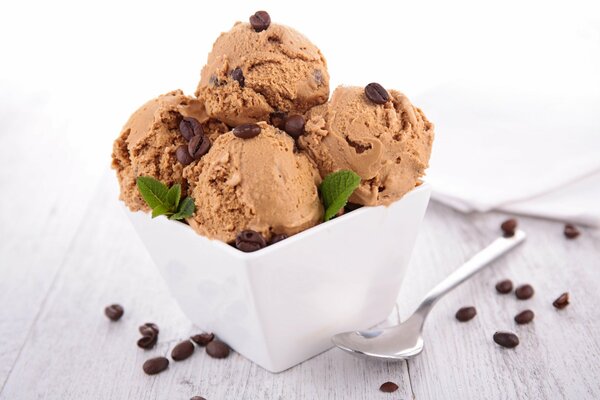 Ice cream dessert mint coffee