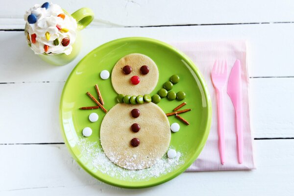 Dulces en forma de muñeco de nieve