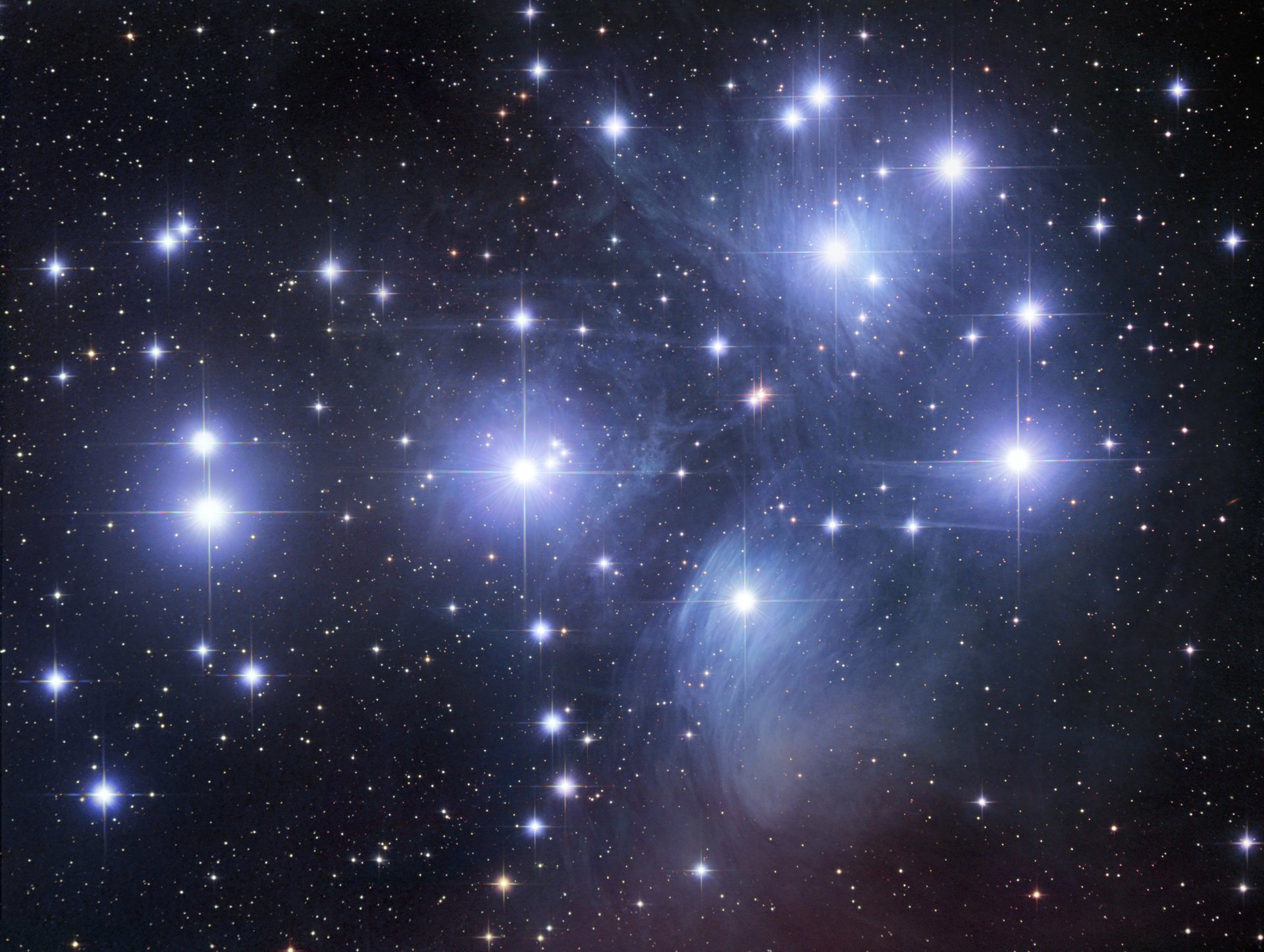 the pleiades space nebula star