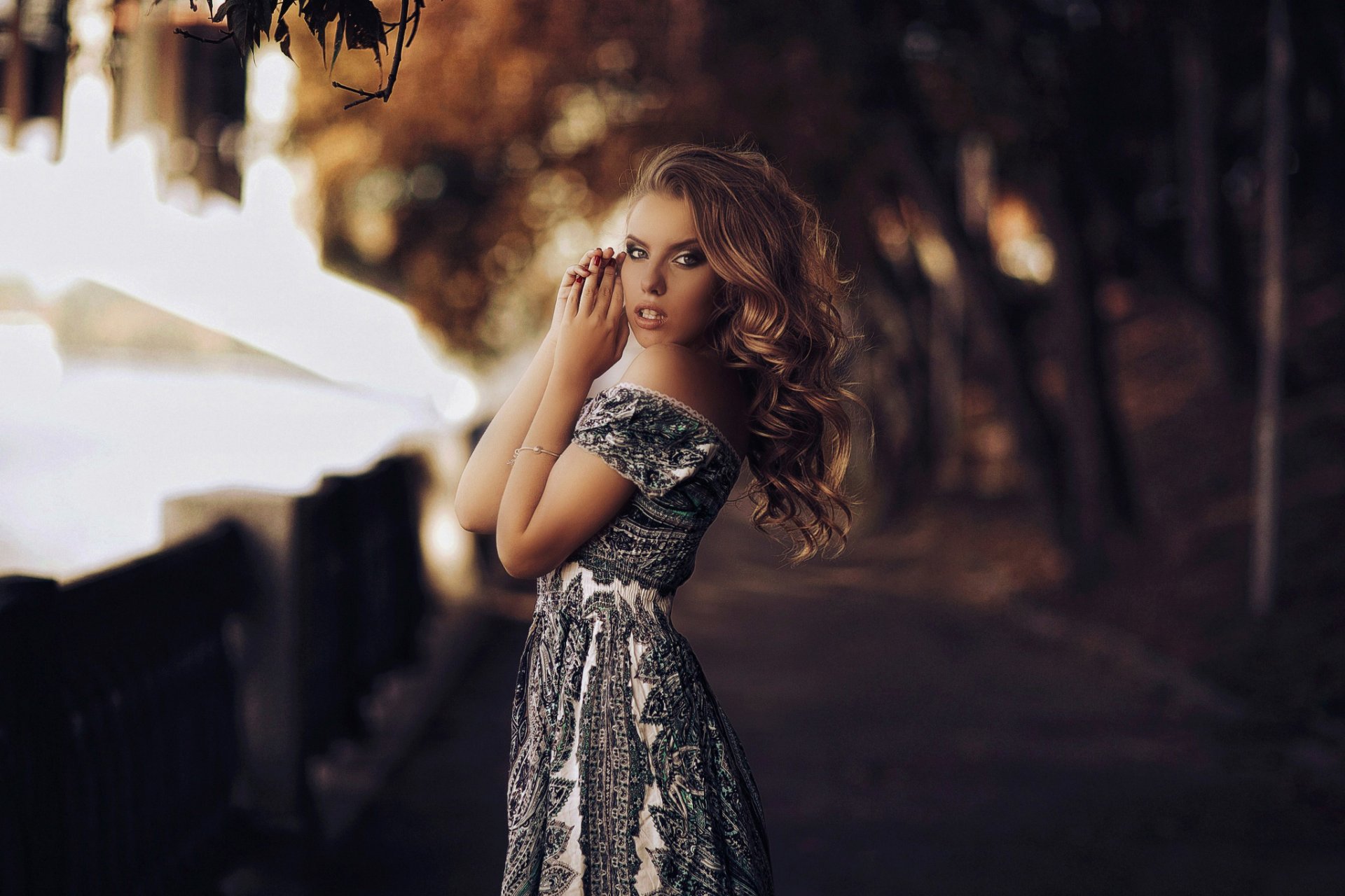 portrait dress bokeh karen abramyan