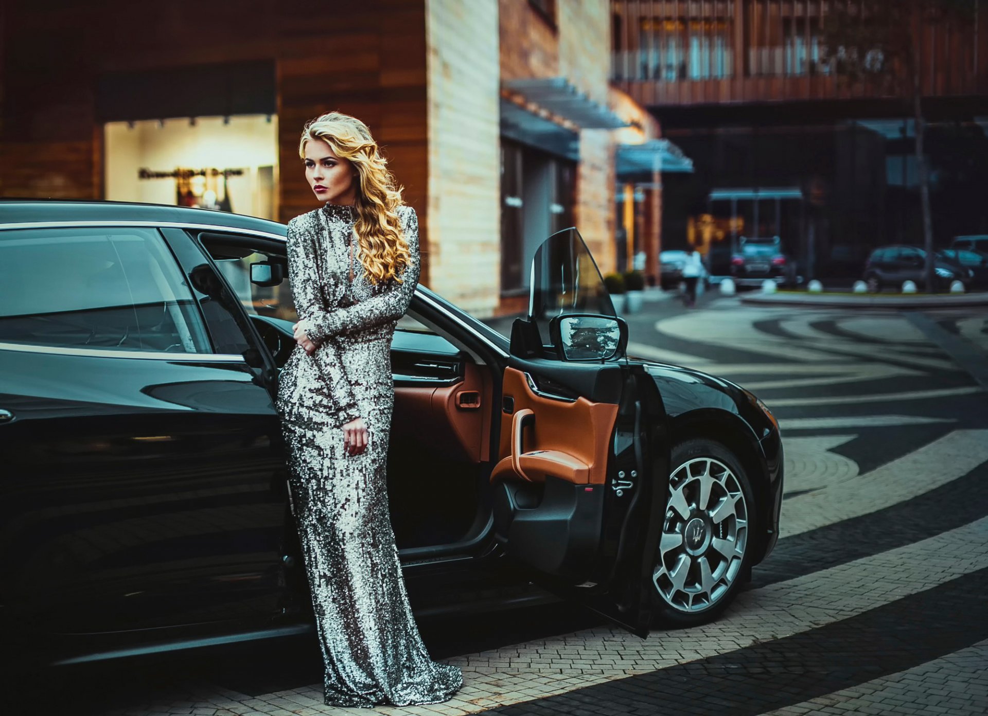 nastya modell auto stadt moskau maserati quattroporte