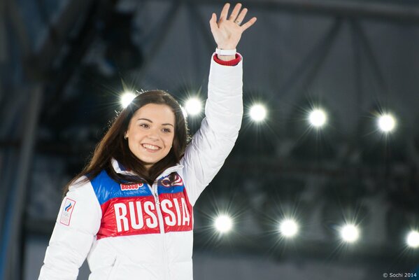 Adelina Sotnikova Russian champion at the Sochi 2014 Olympics