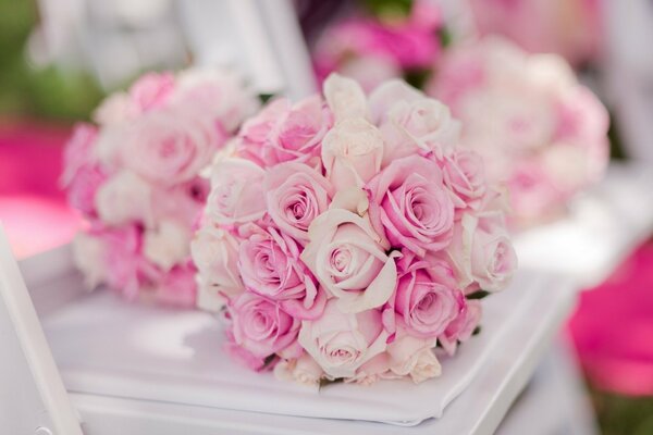 Wedding bouquet of the bride. Softness