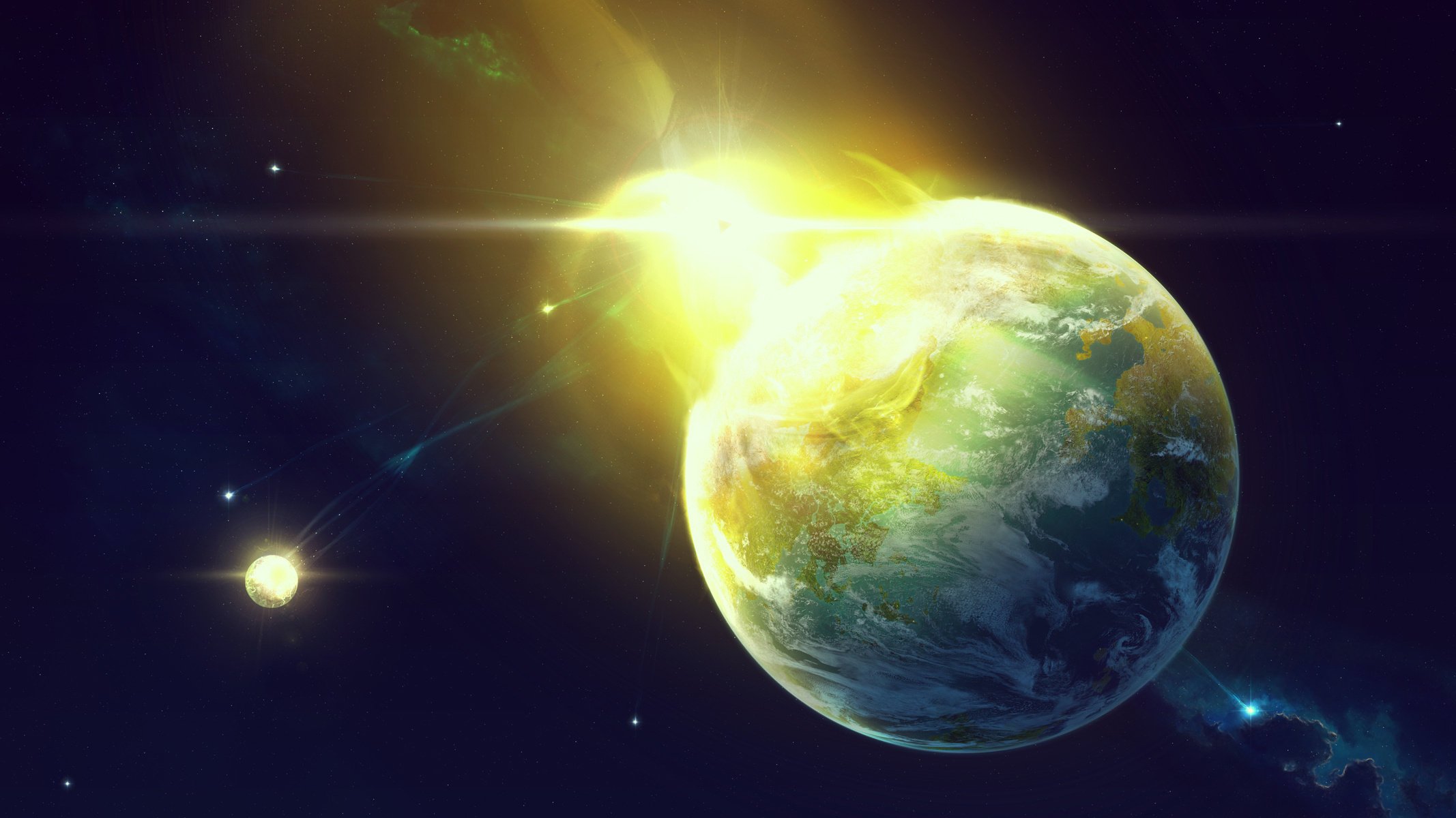 light the stars and planets yellow
