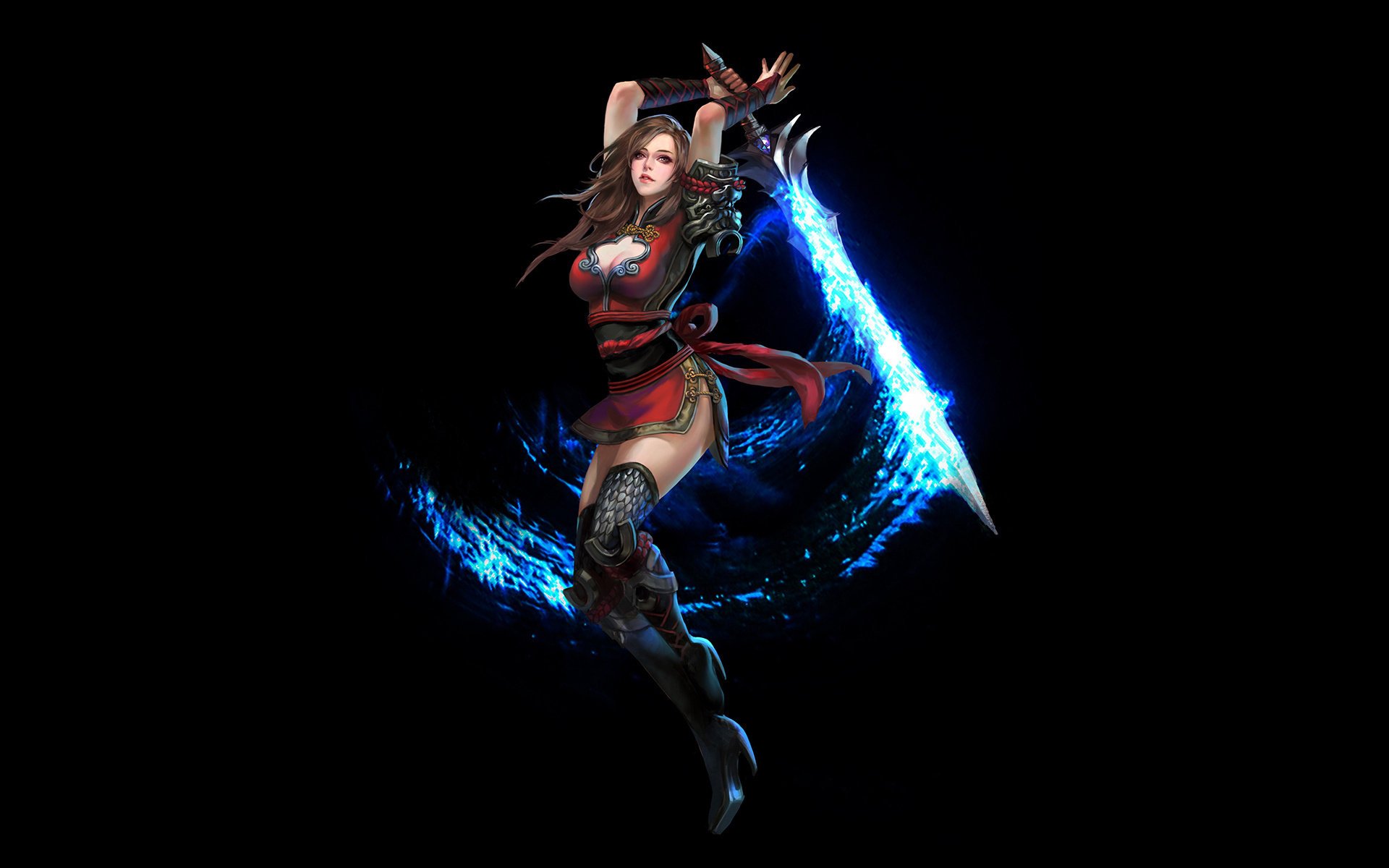 girl sword stroke magic