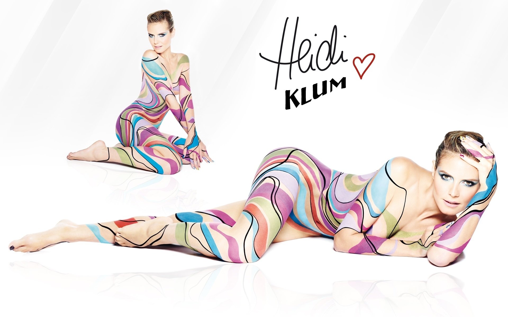 heidi klum dziewczyna laska modelka sekretne anioły sexy sexy ciało figura spojrzenie blondynka klatka piersiowa talia tyłek nogi body art body art