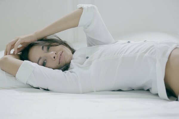 Romantic girl in white clothes