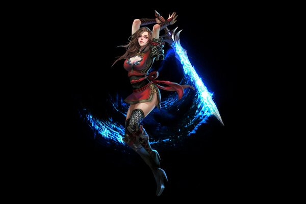 Anime girl with a magic sword