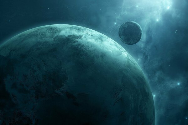 Satellite planet cosmos stars