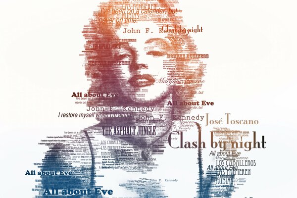 Tipografia della cantante Marilyn Monroe