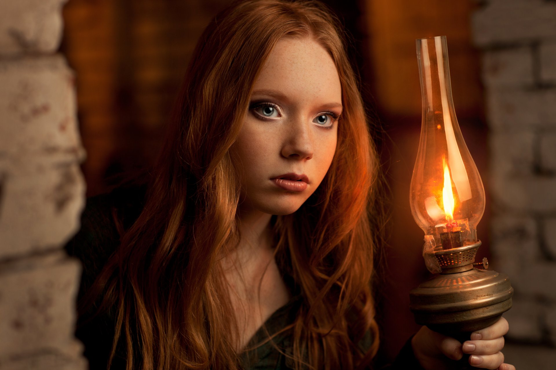 rousse portrait lampe lumière