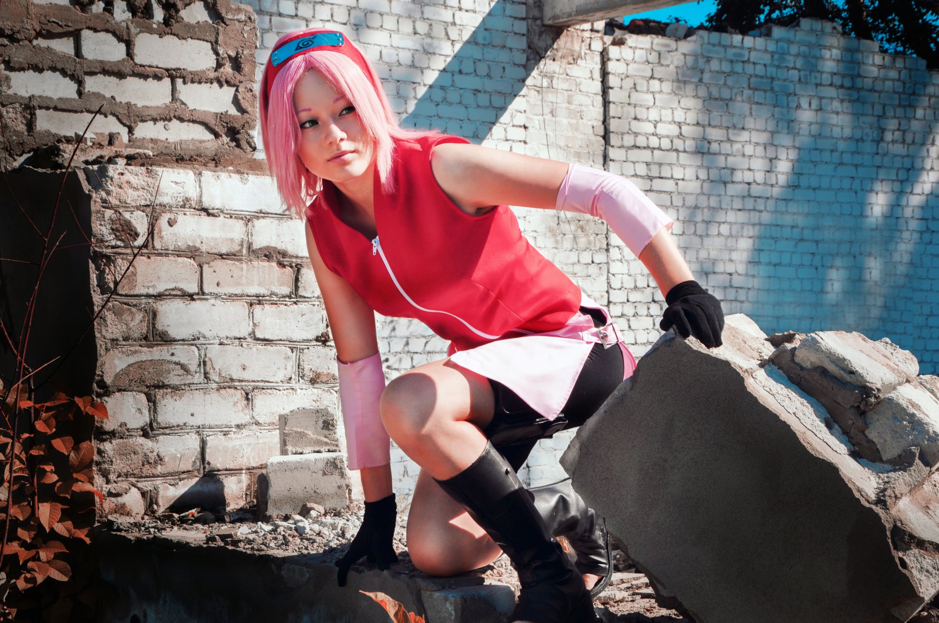 naruto cosplay dziewczyna kunoichi haruno sakura