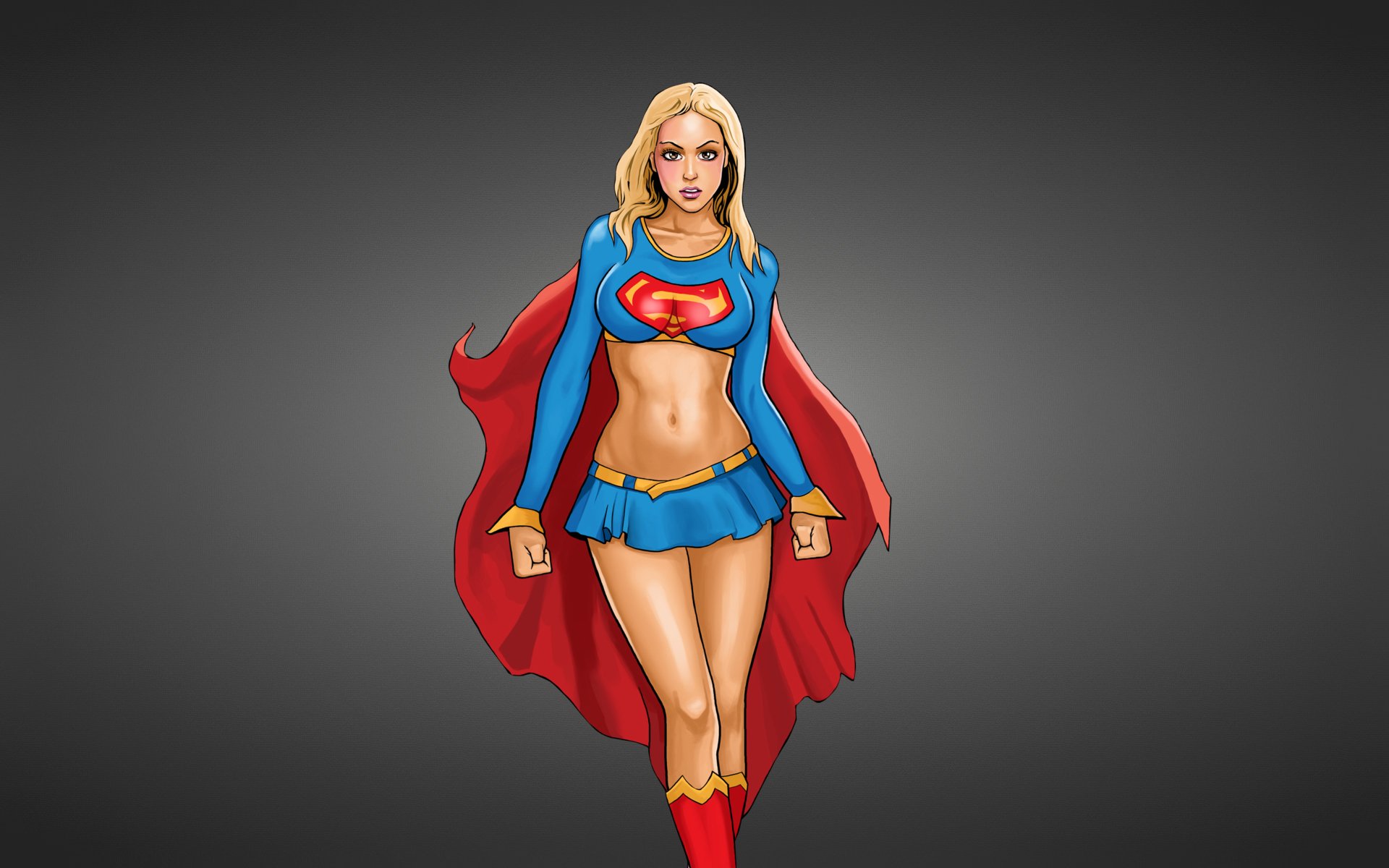 upergirl supergirl dark background red cape superman comic