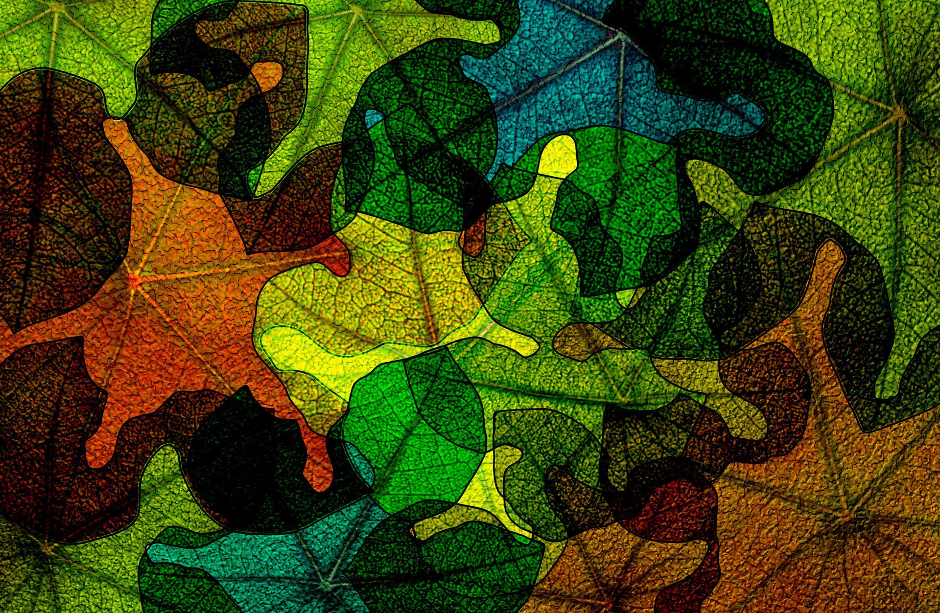 tained glass autumn wallpaper glass color abstraction leave