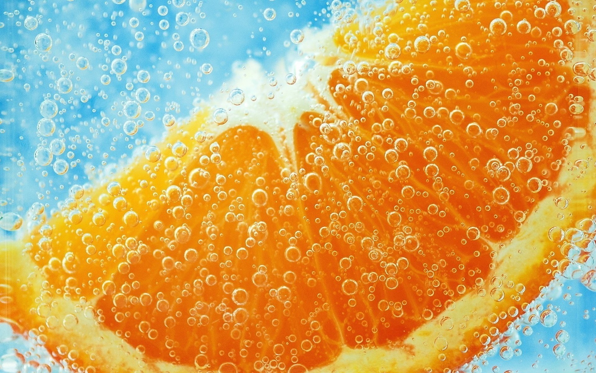 fruits nourriture tranche bulles orange papier peint