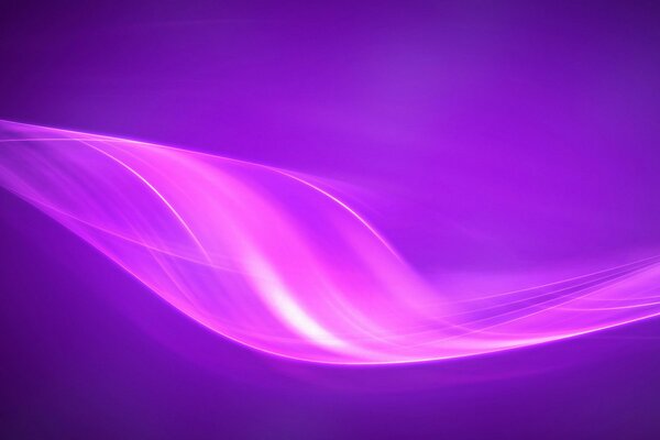 Flux de lumière sous la forme de vagues de flexion sur fond violet