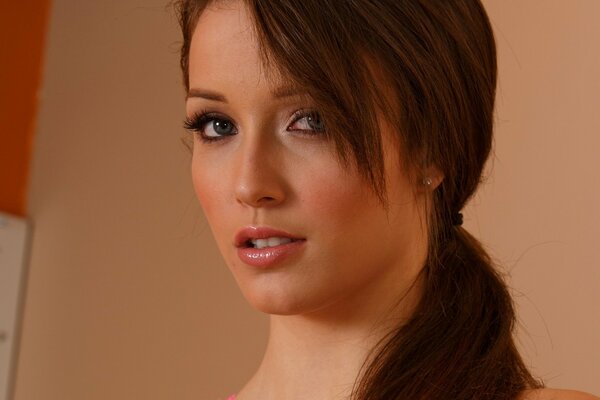 Portrait of a girl with makeup close-up